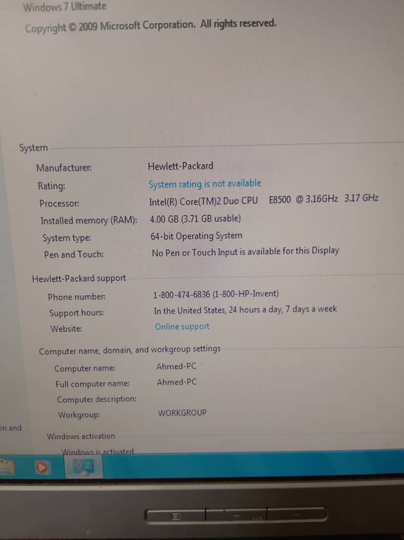 HP complete computer set 4 GB 250 GB for sell 2