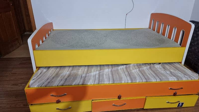 Bed and Bed Slider for Kids with Mattresses 1