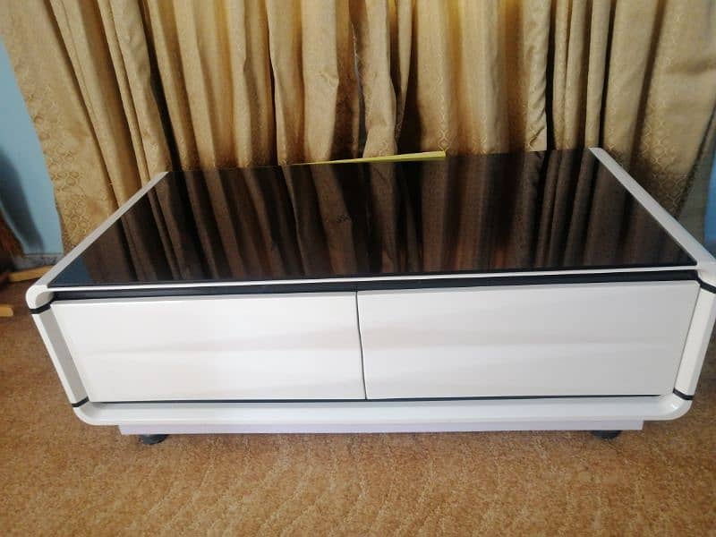 white Deco painted with black glass top. 6