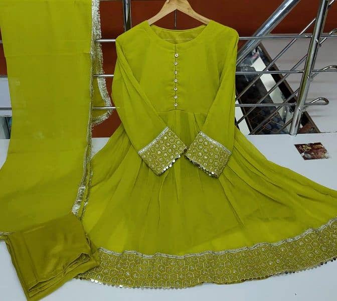 Elegant Net Embroidered Suit 3psc 1