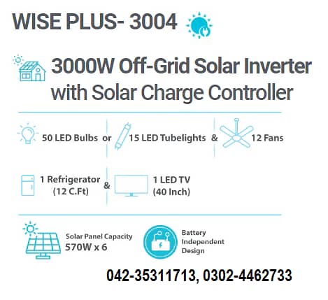 Trion Wise Plus-3004 3000W Off-Grid Solar Inverter - 2 years warrany 1
