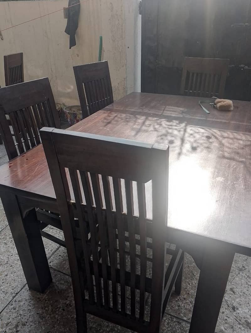 Dining table | 6 six seater wooden dining for sale | table & chairs 4