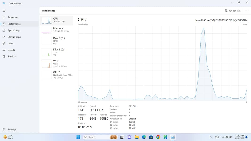 Asus Laptop Core i7 7th Gen GTX 1060 14