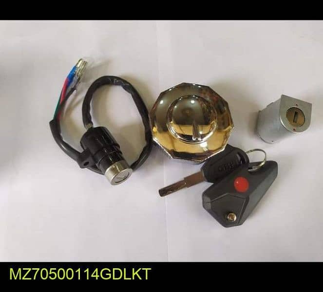 3 piece Lock set CD70 computer key with Extra key for motorcycle 2