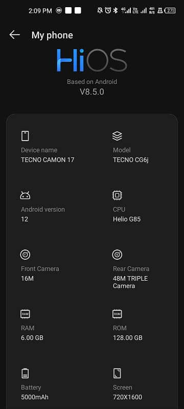 Tecno camon 17 6/128 10