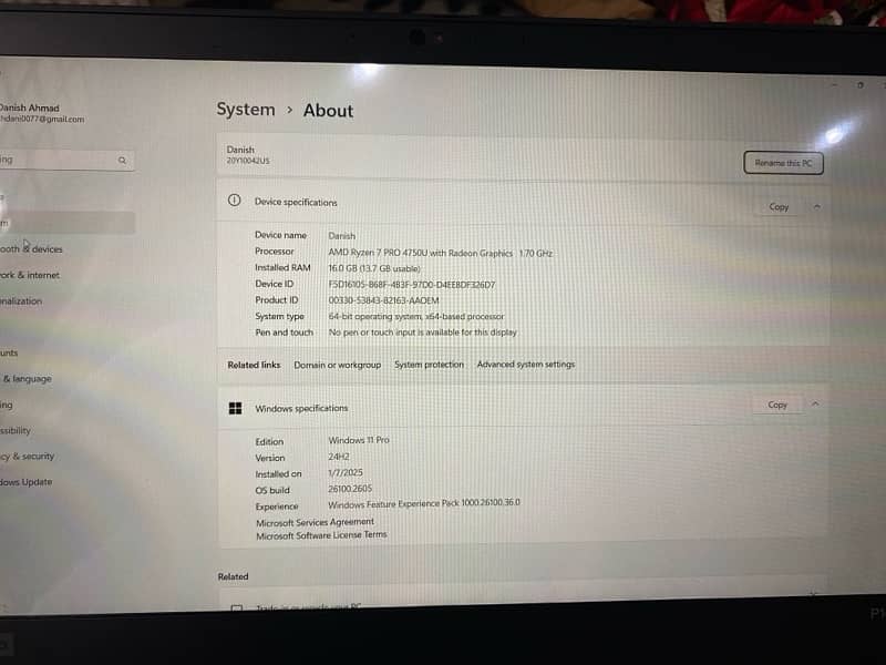 Lenovo ThinkPad P14s - Ryzen 7 Pro -16 Gb/512 Gb —2Gb Dedicated Card 9