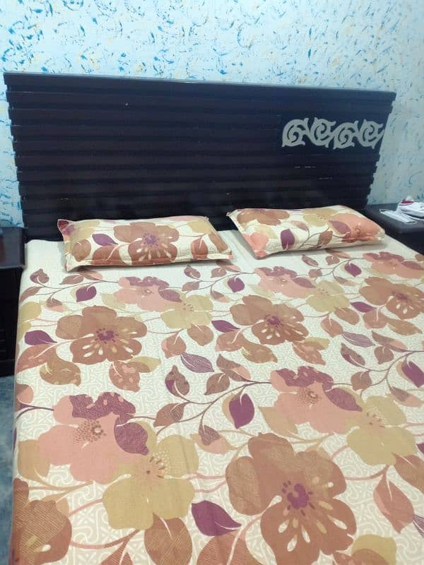 king size bed with dressing & side tables, without mattress 6