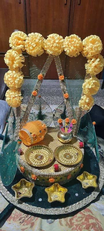 Mehndi dholki decoration thall 2