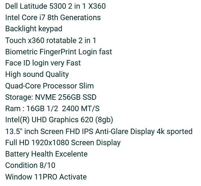 Dell Latitude 5300 16/256 Gbnvme 2