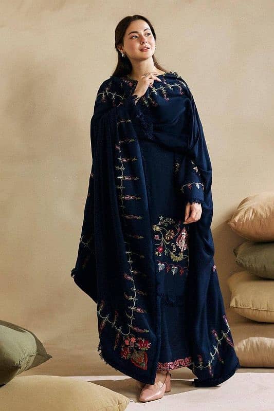 Stylish Dress for Girls Fabric Premium Dhanak brand Zara Shahjahan 0