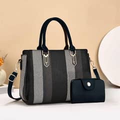 Women's Rexine Printing Hand Bag Set