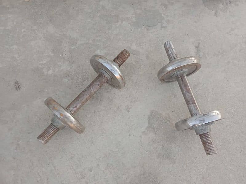 Dumbells, Multi Functional Gym Bench Press, Barbell Rod, Plates 6