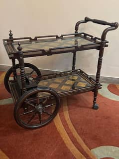 Solid wooden trolley