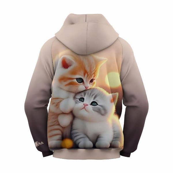 Girl's Printed Hoodie polyester Fleece 1