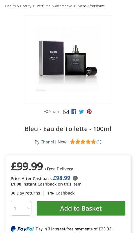 BLEU DE CHANEL (PARIS) EAU DE TOILETTE 100 ml 3