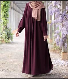 Stylish Maroon Georette classic Abaya with stoller_1 pc