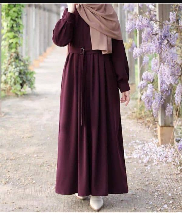 Stylish Maroon Georette classic Abaya with stoller_1 pc 2