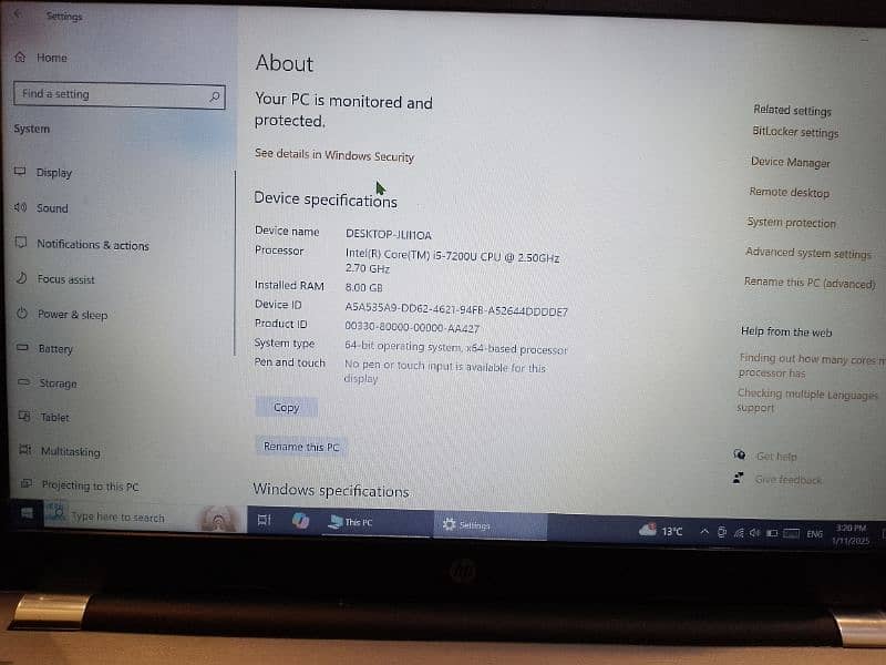 Laptop HP core i5 7thgen 5