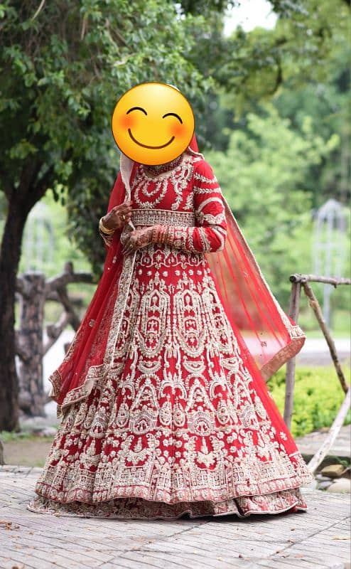 bridal red lehnga with maxi 0