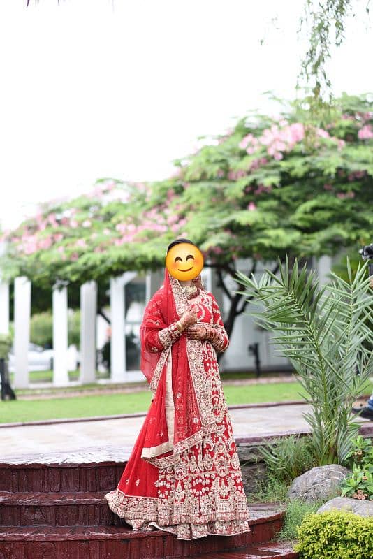 bridal red lehnga with maxi 1