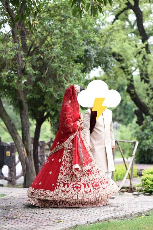 bridal red lehnga with maxi 2