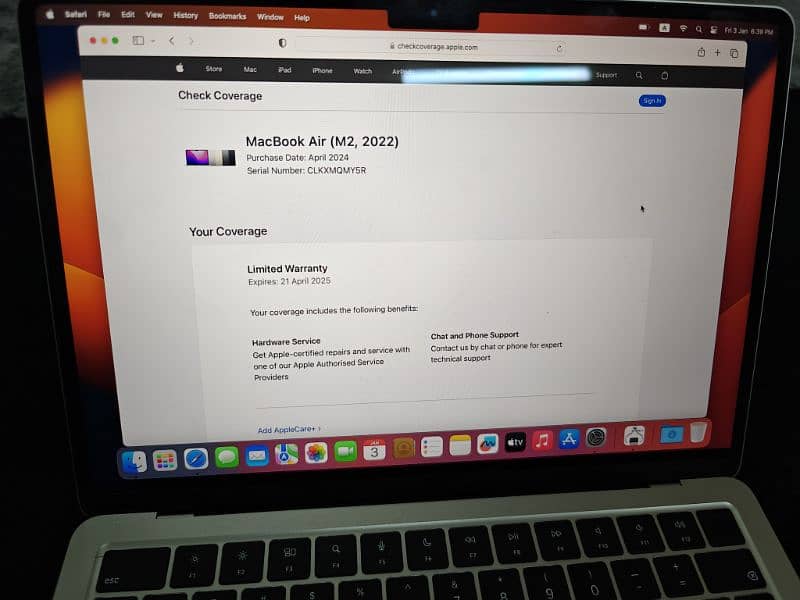 MacBook Air M2 Starlight in Warranty 8