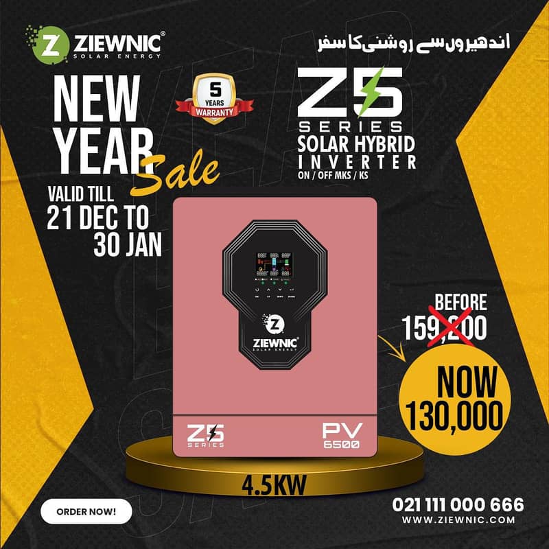 ZIEWNIC Solar Hybrid Inverter ON/OFF/MKS/KS  4.5 (KVA) 6G PV6500 0