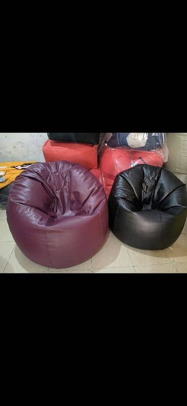 Leatherite bean bag sofas/Sofa cum bed/Leg rest/Stool/Parachute/Smiley 8