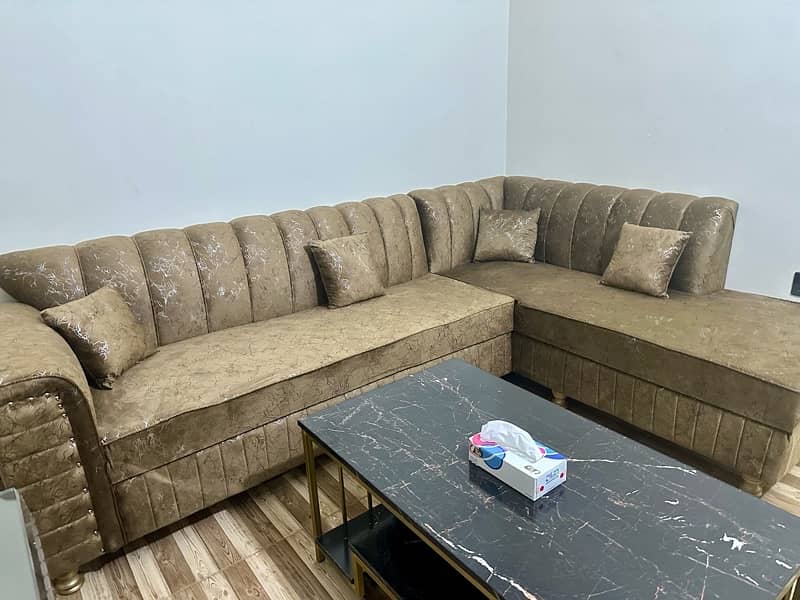 L Shape Sofa, Sethi Sofa and Centre Table Full Sofa Set 3