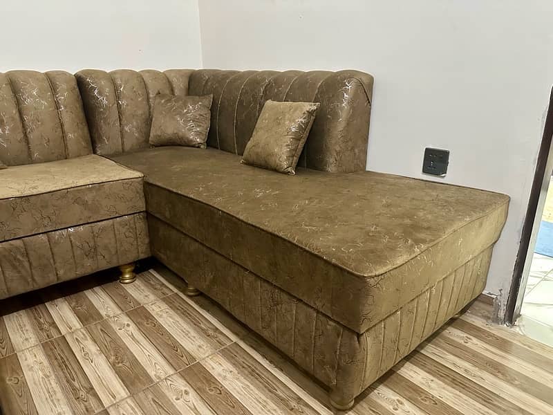 L Shape Sofa, Sethi Sofa and Centre Table Full Sofa Set 6