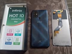 Infinix Hot 10 4/64 with original panel extra just touch glass break