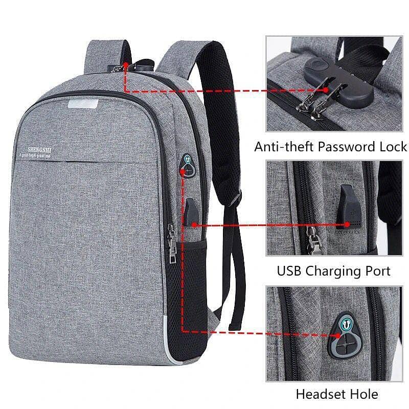 Unisex Nylon Printed Laptop Backpack 1