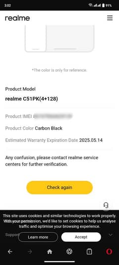 realme c51 4gb 128gb in warranty