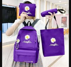 4 Pcs Floral Design Bag Set For Girls