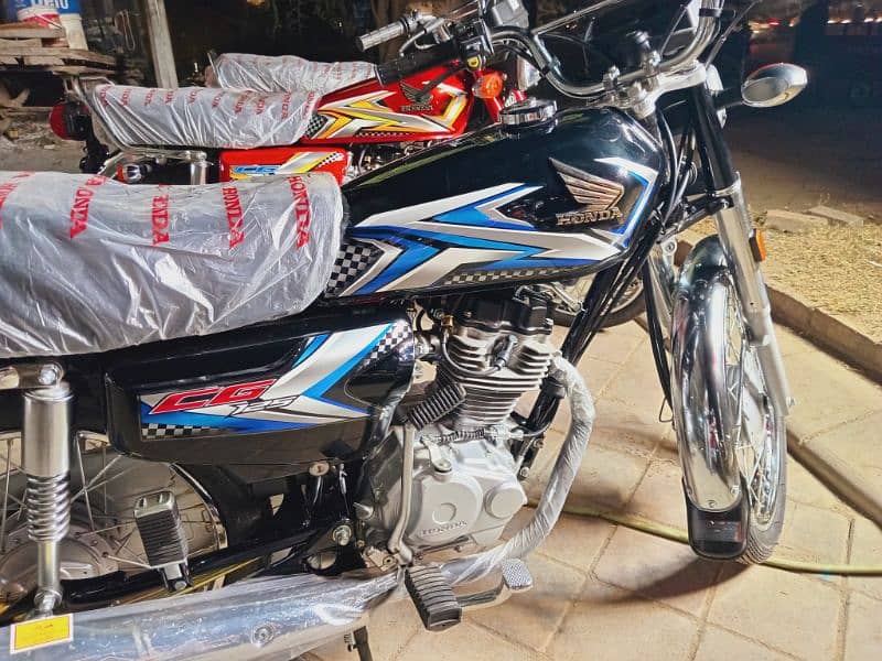 Zero Meter Honda CG 125ccModel 2025 - Black Red Blue Colour 0