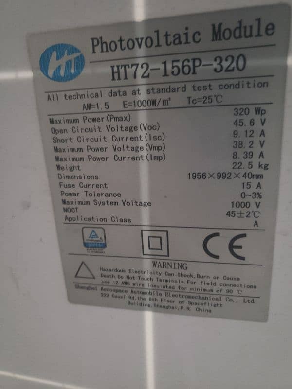 320watt panel oky all current and Ampris 3