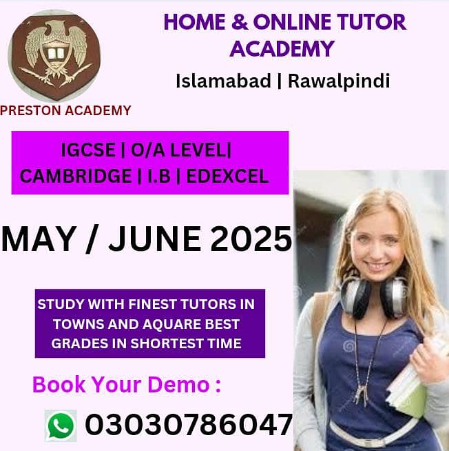 Home Tutor, Home Tution, Online Tutor, O/A Levels, KG,FSC,IELTS,Matric 0