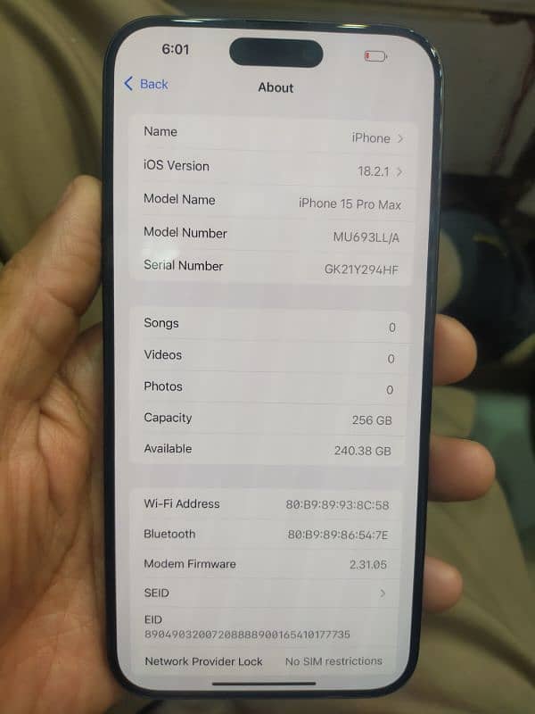 I Phone 15 Pro Max 256GB Official PTA Approved 2