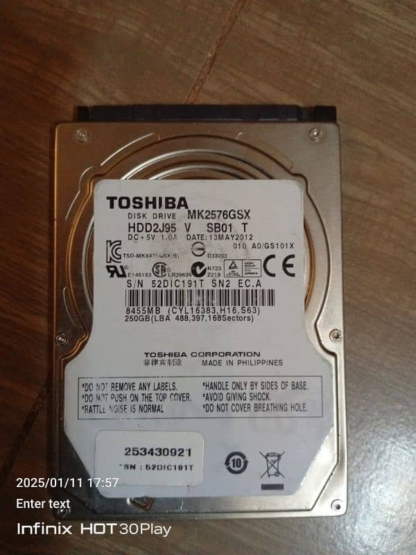 250 Gb hard drive with more than 30 game inside 0