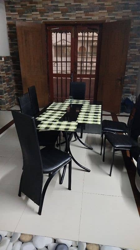 iron Dinning table with 06 chairs 1