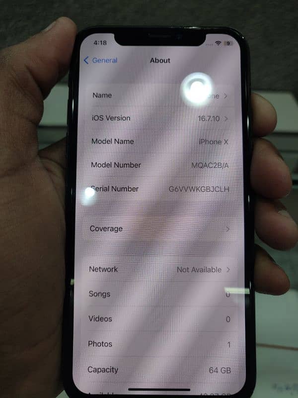 IPHONE X 64GB NON PTA READ ADD CALL 0341/1053/121. 3