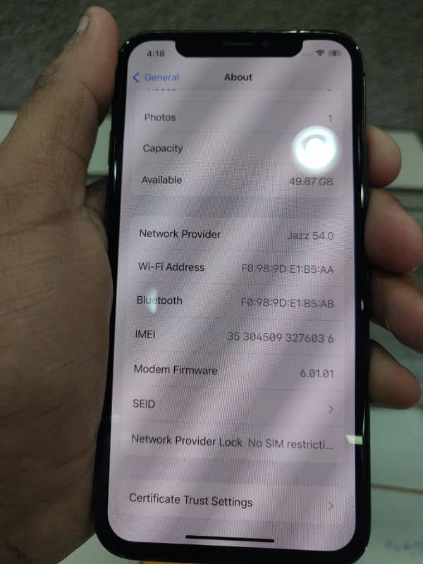 IPHONE X 64GB NON PTA READ ADD CALL 0341/1053/121. 4