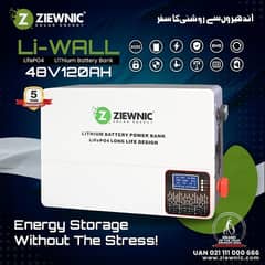 Ziewnic Lithium Ion Battery LI Wall 120AH/48V.