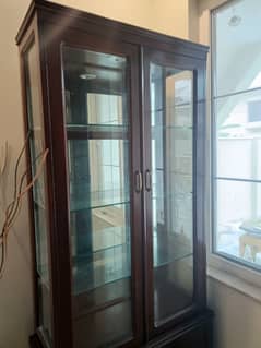 Pure seesham wood Glass Cabinet and Trolley (pure seesham)