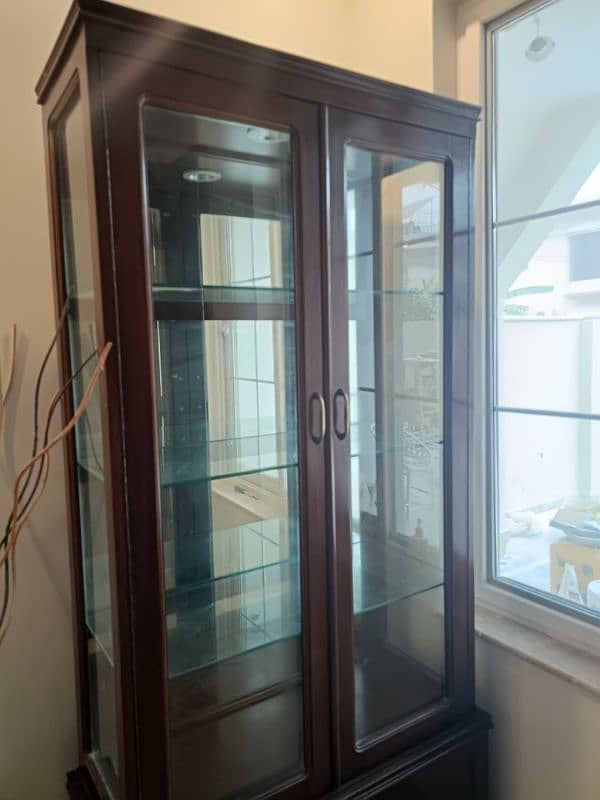 Pure seesham wood Glass Cabinet and Trolley (pure seesham) 0