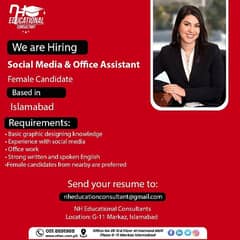 FEMALE Social Media and Office Assistant Required