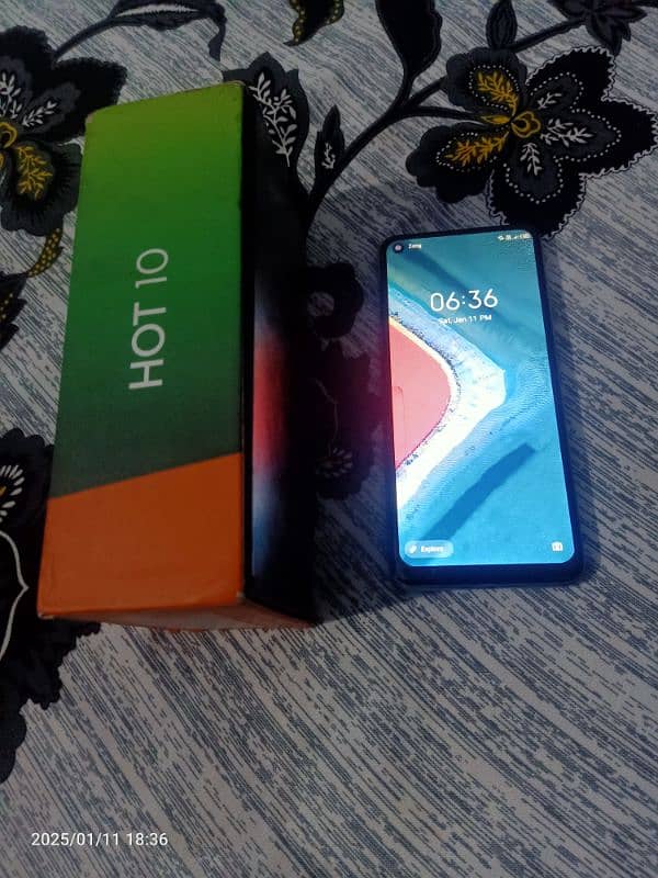 infinix hot 10 mobile with box 1