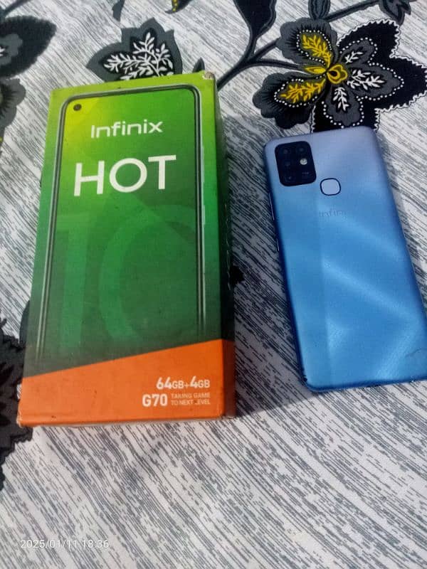 infinix hot 10 mobile with box 2