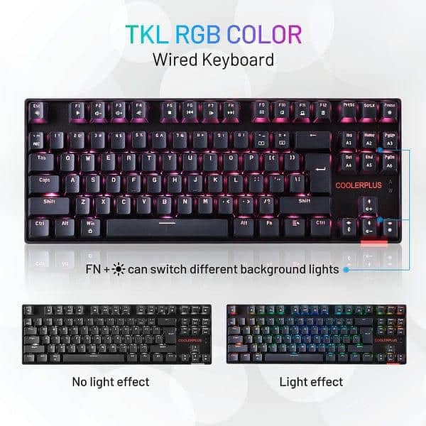 Cooler plus gaming keyboard blue switches new box pack 1