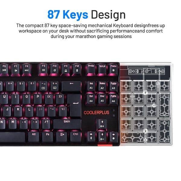 Cooler plus gaming keyboard blue switches new box pack 5